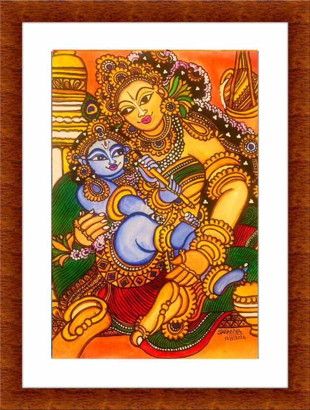 Radiant Love: Yashoda and Krishna's Embrace