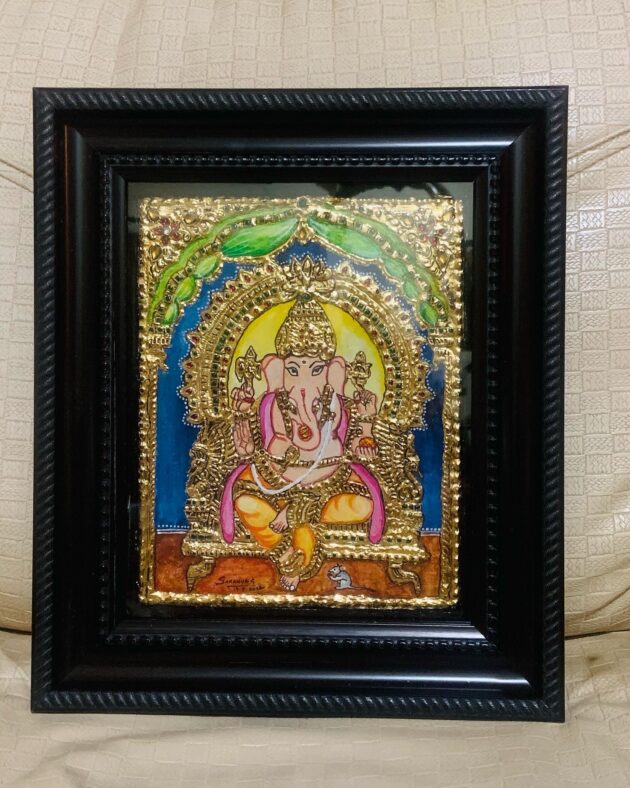 Divine Splendor: Ganesha in Tanjore Style