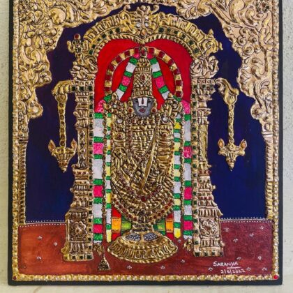 Serene Majesty: Lord Venkateswara in Tanjore Style